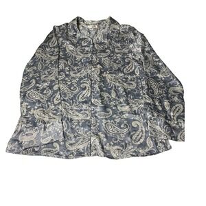 Victoria's Secret Silk Paisley Sleep Pajama Top Long Sleeve Small S